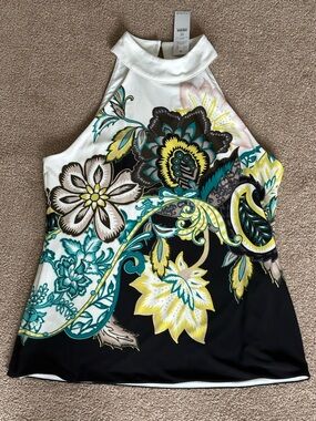 NWT WHBM mock neck halter tank XS